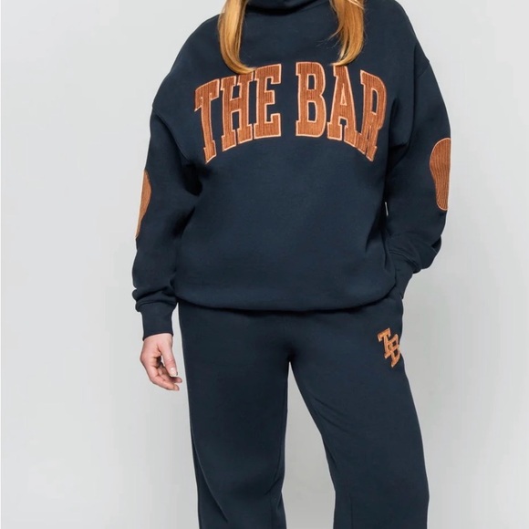 The Bar Tops - THE BAR CHARLES HIGHEST NECK CORDUROY SWEATSHIRT NAVY / EMBER
